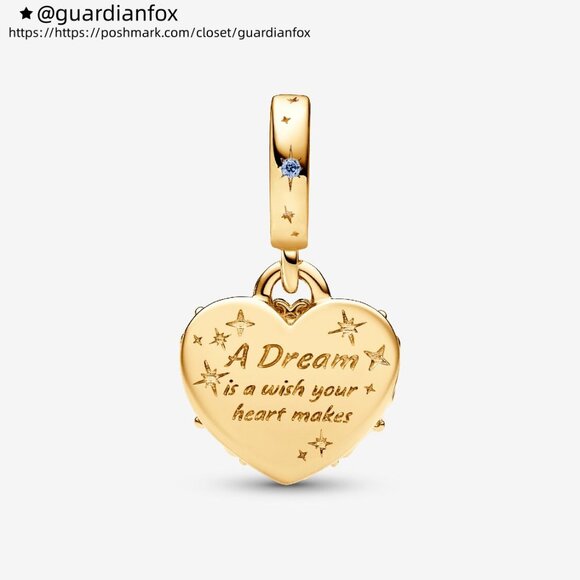 Pandora Disney Cinderella's Carriage & Heart Double Dangle Charm - Picture 3 of 6